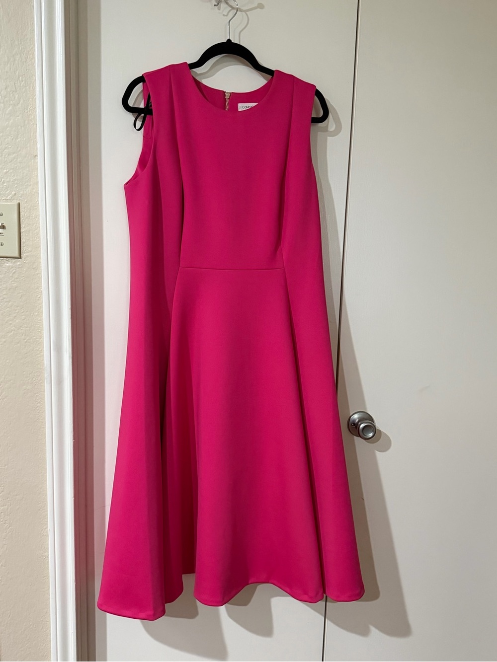 Calvin Klein Vibrant Fuchsia Sleeveless A-Line Dress